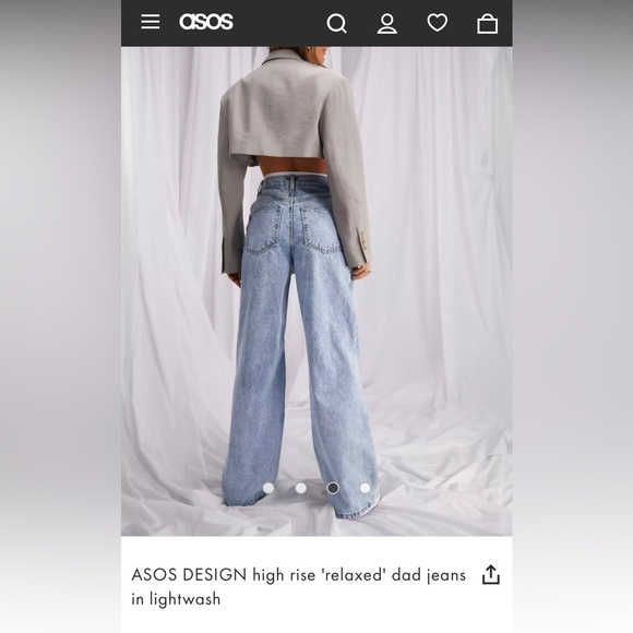 High rise 'relaxed' dad jeans in lightwash - Picture 4 of 4